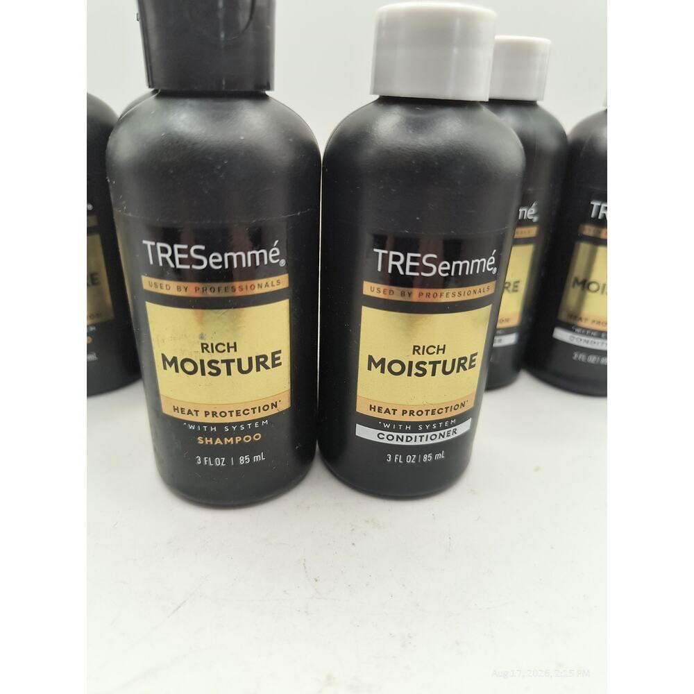 6 TRESemme MOISTURE RICH Shampoo & Conditioner for Hair Travel Size Combo 3 oz - Picture 3 of 8